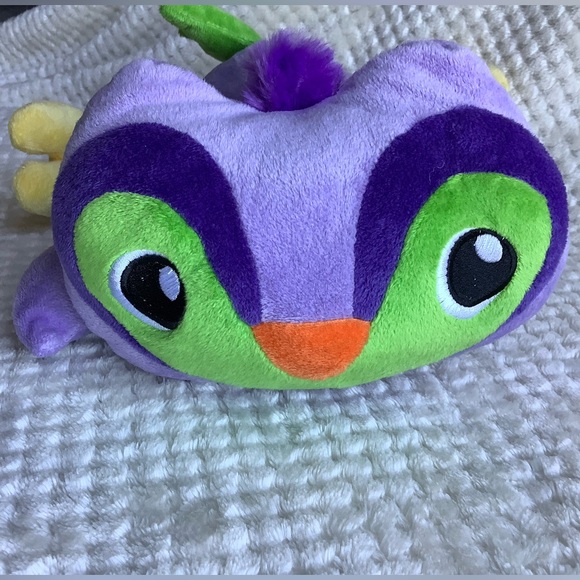 GITZY Plush Purple Green Owl Stuffed Animal Pillow Style Toy - Picture 6 of 16